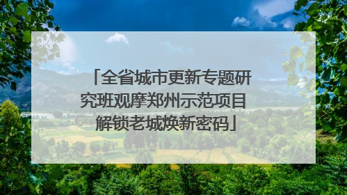 全省城市更新专题研究班观摩郑州示范项目 解锁老城焕新密码