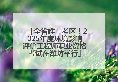 全省唯一考区！2025年度环境影响评价工程师职业资格考试在潍坊举行