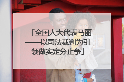 全国人大代表马丽——以司法裁判为引领做实定分止争