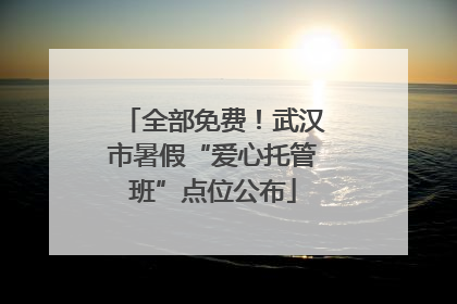 全部免费！武汉市暑假“爱心托管班”点位公布