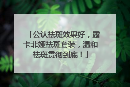公认祛斑效果好，露卡菲娅祛斑套装，温和祛斑贯彻到底！