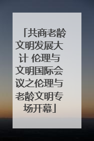 共商老龄文明发展大计 伦理与文明国际会议之伦理与老龄文明专场开幕