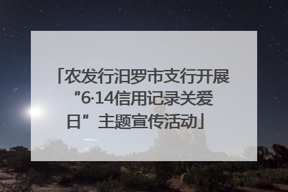 农发行汨罗市支行开展“6·14信用记录关爱日”主题宣传活动