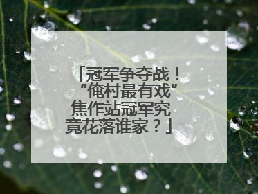 冠军争夺战！“俺村最有戏” 焦作站冠军究竟花落谁家？