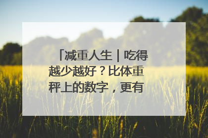 减重人生｜吃得越少越好？比体重秤上的数字，更有意义的是什么？