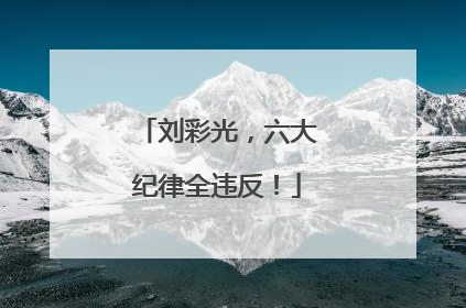刘彩光，六大纪律全违反！