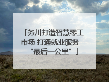 务川打造智慧零工市场 打通就业服务“最后一公里”