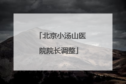 北京小汤山医院院长调整