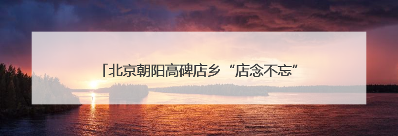 北京朝阳高碑店乡“店念不忘” 上线 如何精准对接民生需求