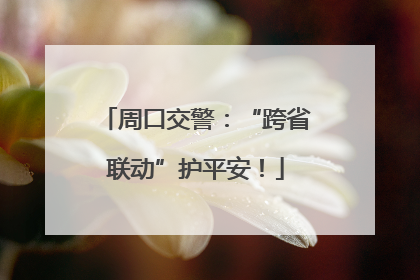周口交警：“跨省联动”护平安！