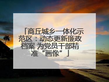 商丘城乡一体化示范区：动态更新廉政档案 为党员干部精准“画像”