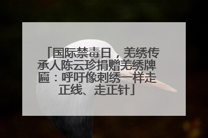 国际禁毒日，羌绣传承人陈云珍捐赠羌绣牌匾：呼吁像刺绣一样走正线、走正针