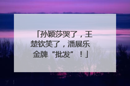 孙颖莎哭了，王楚钦笑了，潘展乐金牌“批发”！