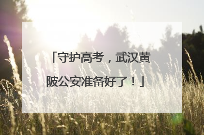 守护高考，武汉黄陂公安准备好了！