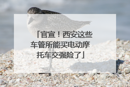 官宣！西安这些车管所能买电动摩托车交强险了