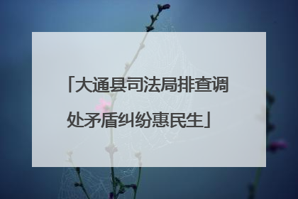 大通县司法局排查调处矛盾纠纷惠民生