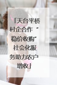 天台平桥村企合作“稳价收购” 社会化服务助力农户增收