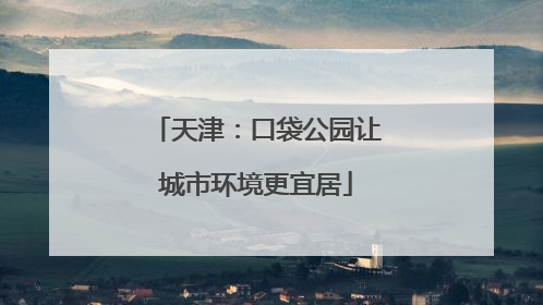 天津：口袋公园让城市环境更宜居