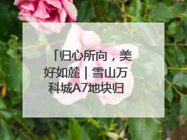 归心所向，美好如麓｜雪山万科城A7地块归麓园品质交付