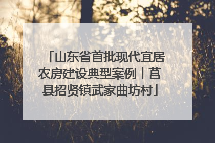 山东省首批现代宜居农房建设典型案例丨莒县招贤镇武家曲坊村