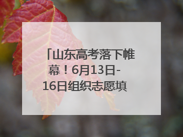 山东高考落下帷幕！6月13日-16日组织志愿填报模拟演练