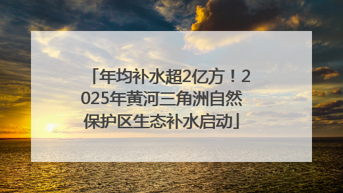 年均补水超2亿方！2025年黄河三角洲自然保护区生态补水启动