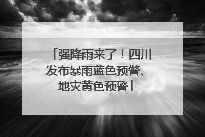 强降雨来了！四川发布暴雨蓝色预警、地灾黄色预警