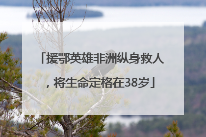 援鄂英雄非洲纵身救人，将生命定格在38岁