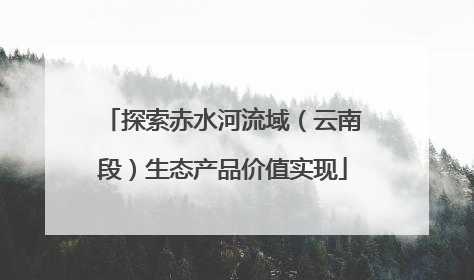 探索赤水河流域（云南段）生态产品价值实现
