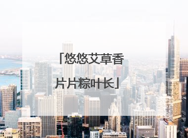 悠悠艾草香 片片粽叶长