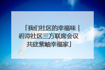 我们社区的幸福味｜碧潭社区三方联席会议共建紫岫幸福家