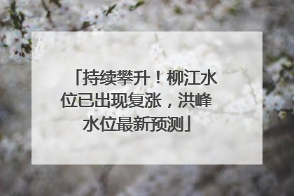 持续攀升！柳江水位已出现复涨，洪峰水位最新预测
