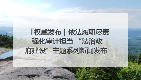 权威发布｜依法履职尽责 强化审计担当 “法治政府建设”主题系列新闻发布会市审计局专场召开