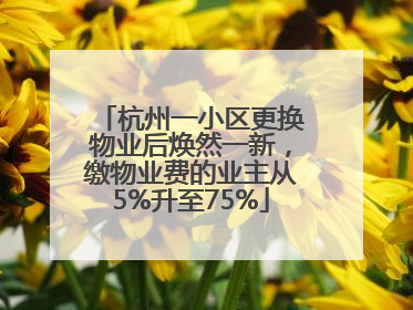杭州一小区更换物业后焕然一新，缴物业费的业主从5%升至75%