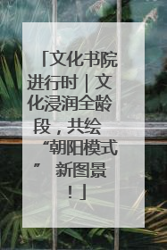 文化书院进行时｜文化浸润全龄段，共绘 “朝阳模式” 新图景！