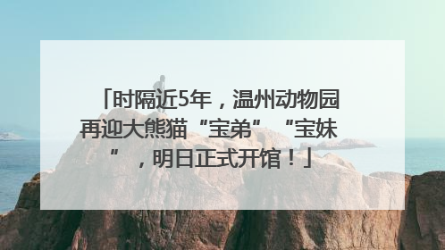 时隔近5年，温州动物园再迎大熊猫“宝弟”“宝妹”，明日正式开馆！