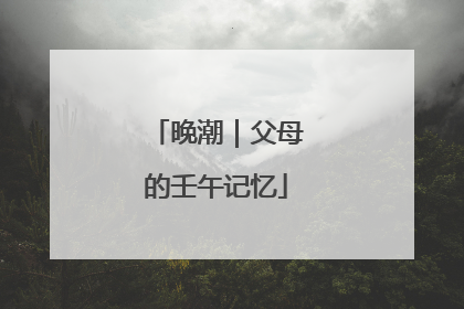 晚潮｜父母的壬午记忆