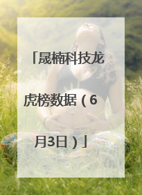 晟楠科技龙虎榜数据（6月3日）