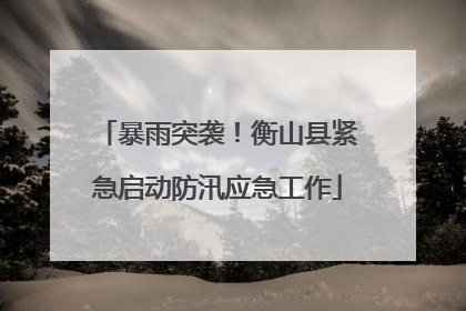 暴雨突袭！衡山县紧急启动防汛应急工作