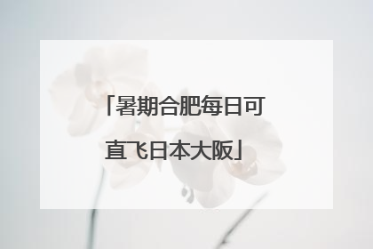 暑期合肥每日可直飞日本大阪