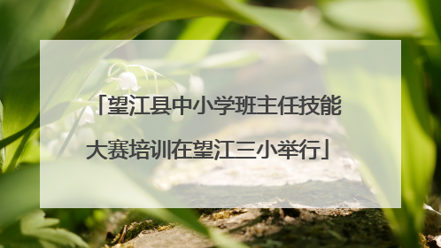 望江县中小学班主任技能大赛培训在望江三小举行