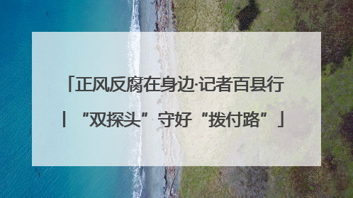 正风反腐在身边·记者百县行丨“双探头”守好“拨付路”