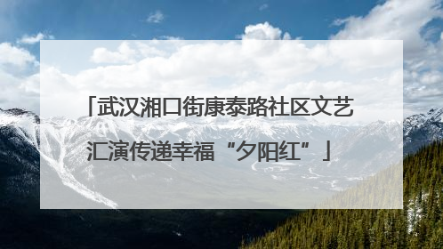 武汉湘口街康泰路社区文艺汇演传递幸福“夕阳红”