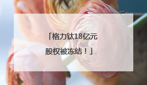 格力钛18亿元股权被冻结！