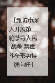 潍坊市深入开展第三轮禁毒人民战争 禁毒斗争形势持续向好