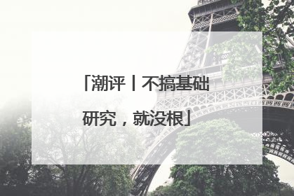 潮评丨不搞基础研究，就没根