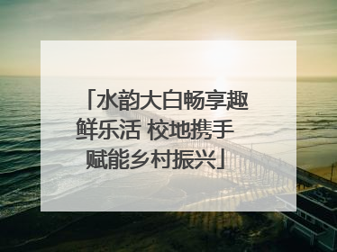 水韵大白畅享趣鲜乐活 校地携手赋能乡村振兴
