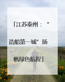 江苏泰州：“造船第一城”扬帆绿色航程