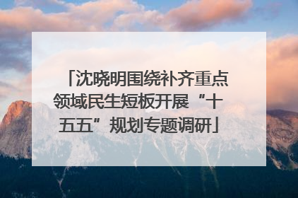 沈晓明围绕补齐重点领域民生短板开展“十五五”规划专题调研