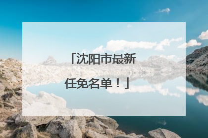 沈阳市最新任免名单！